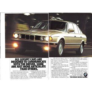 BMW Ultimate Driving Machine Luxury Car 1990s Vintage Print Ad 2 PAGE